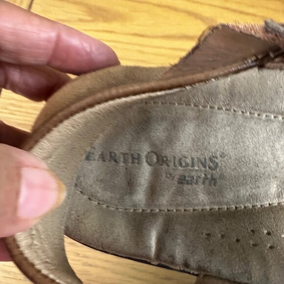 Earth Origins Size 10 by Earth Strappy Slip On Sandals Brown - Picture 6 of 7